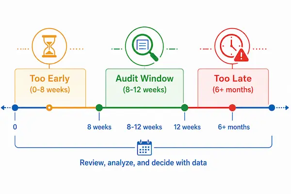 Recommended timeline for auditing a blogger outreach campaign