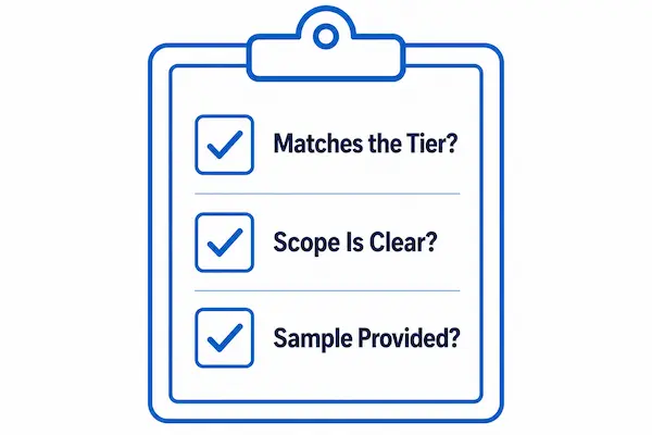Three-point checklist for evaluating a fair blogger outreach quote